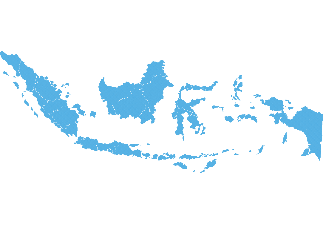 Map of Indonesia with PLTD locations marked